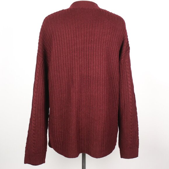 Almost Famous Womens XL Burgundy Knit Cardigan Sweater - Picture 2 of 4